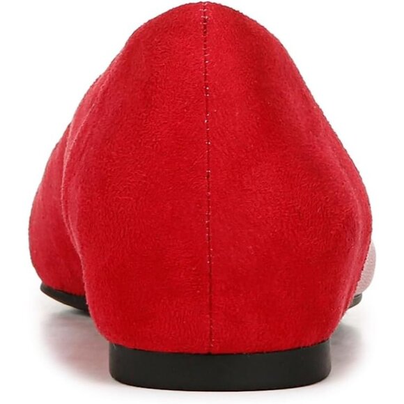 LifeStride Womens Fire Red PU and Fabric Closed Pointed Toe Promise Ballet Flat - Picture 3 of 9